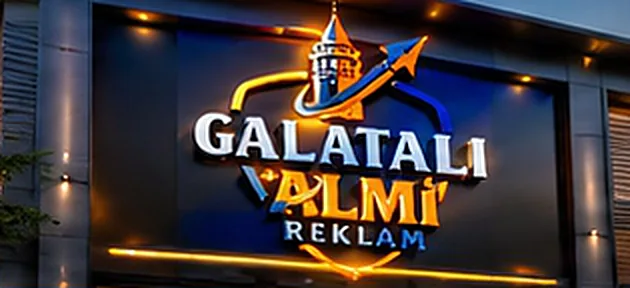 Galatalı Almi Reklam logolu ışıklı dış cephe tabelası görseli